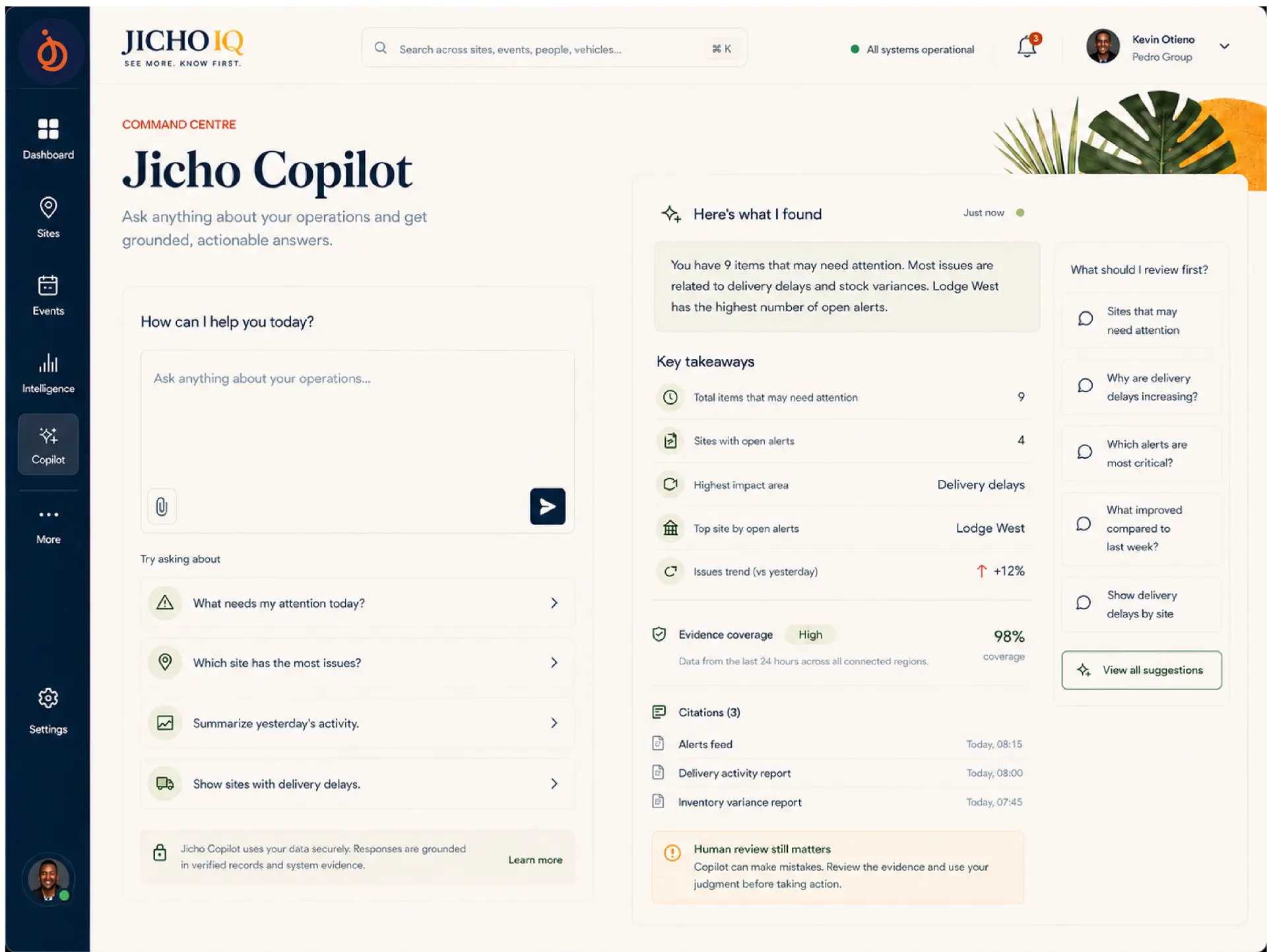 Copilot Answers — Jicho IQ product interface